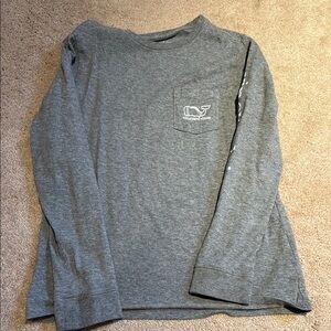 Gray Long Sleeve Shirt with Pocket